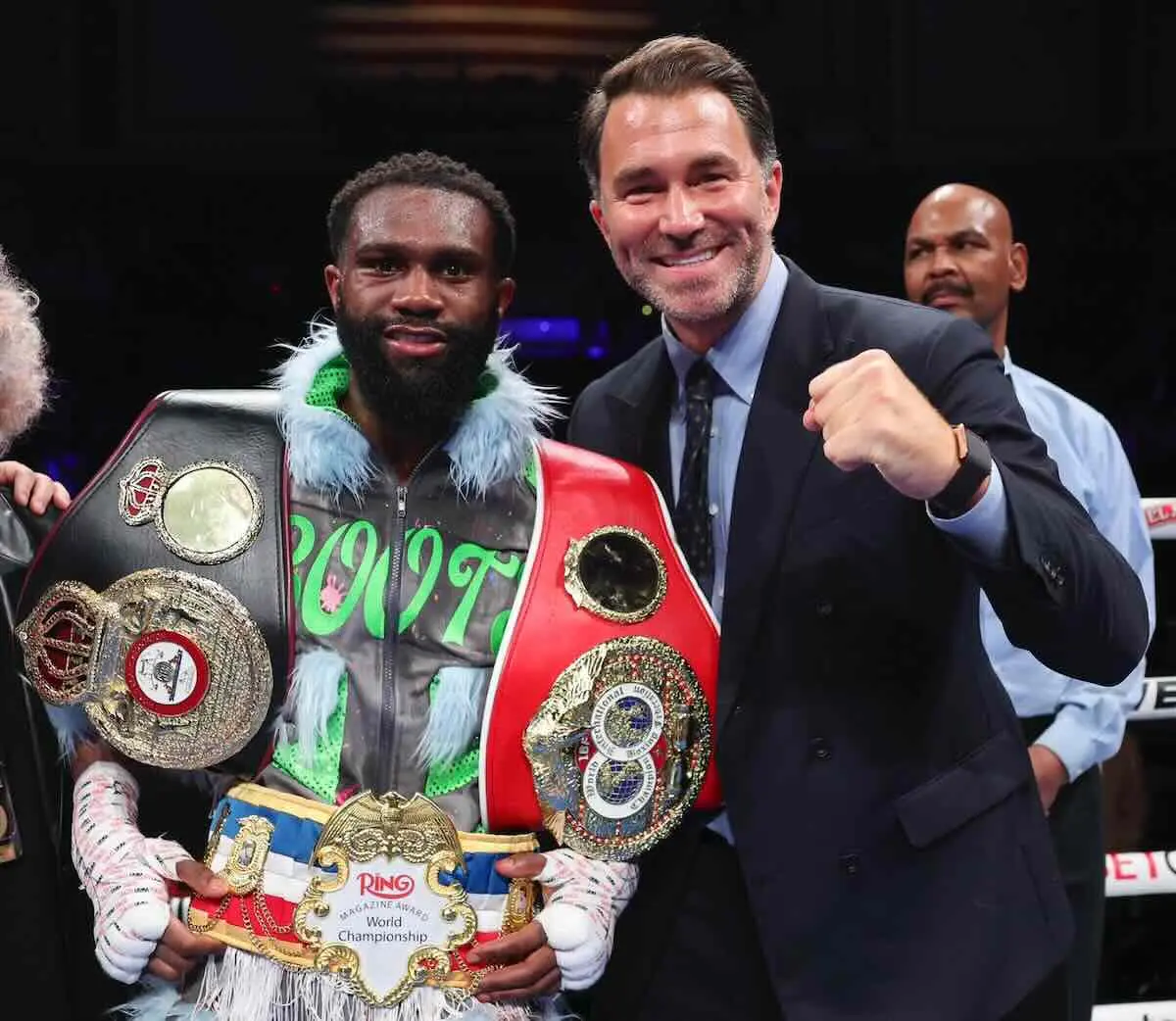 Jaron Ennis y Eddie Hearn (Matchroom)
