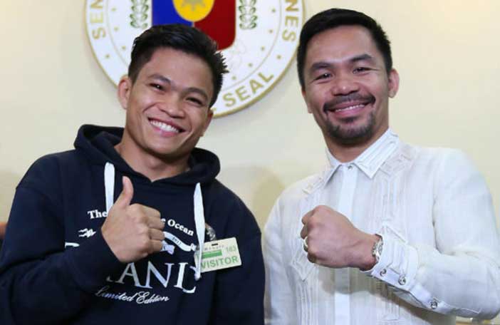 Jerwin Ancajas junto a Manny Pacquiao